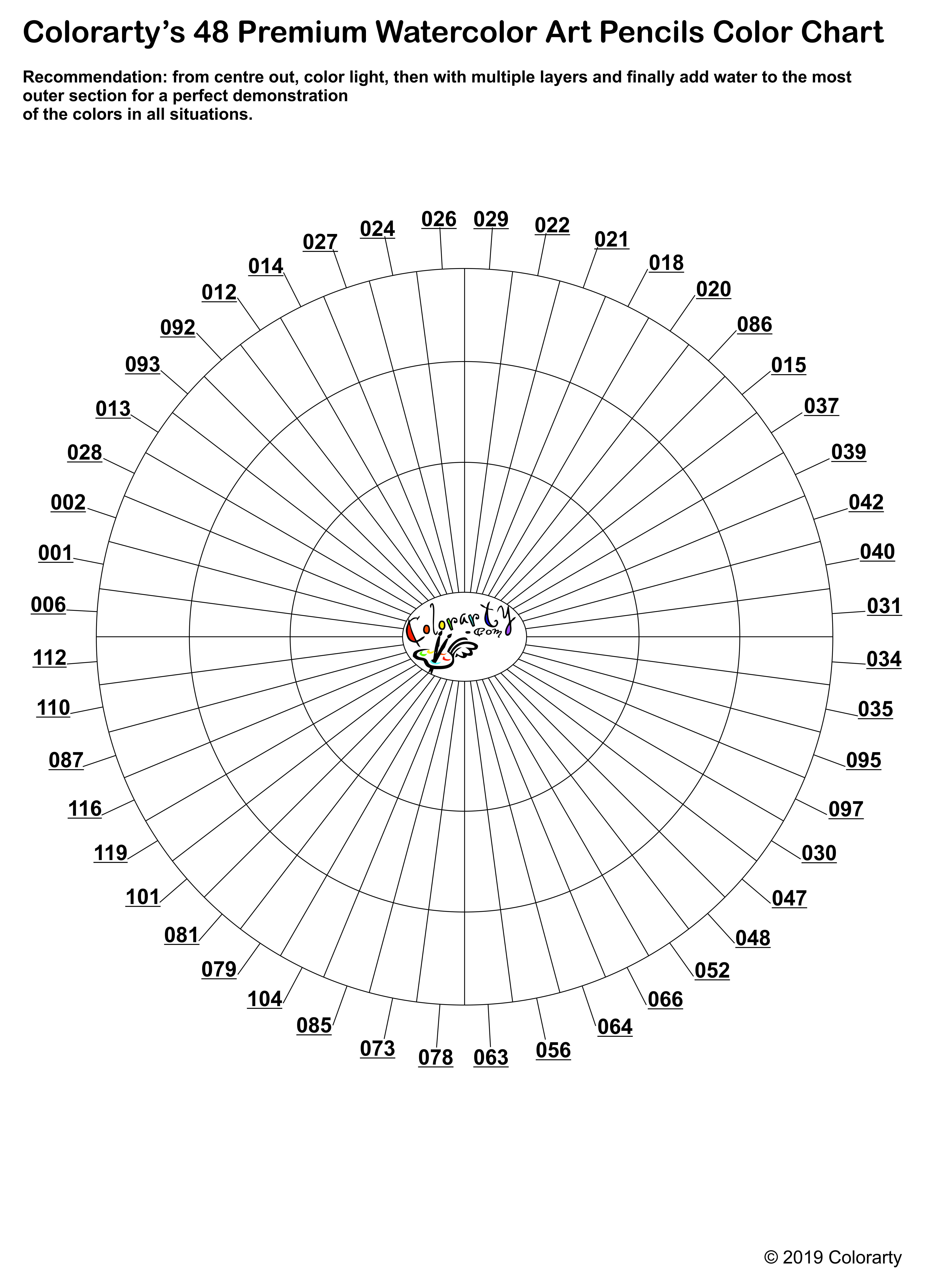 Color Chart 48 Fill In Colorarty's Exclusive Customer Portal For Training, Contests & More!